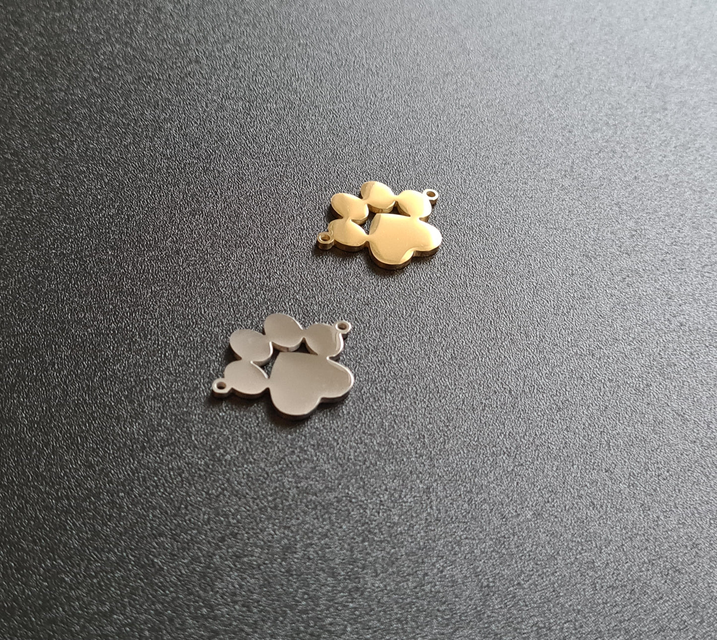 Breloque connecteur de bracelet ou collier à 2 trous patte de chat de 20,3x15,3 mm