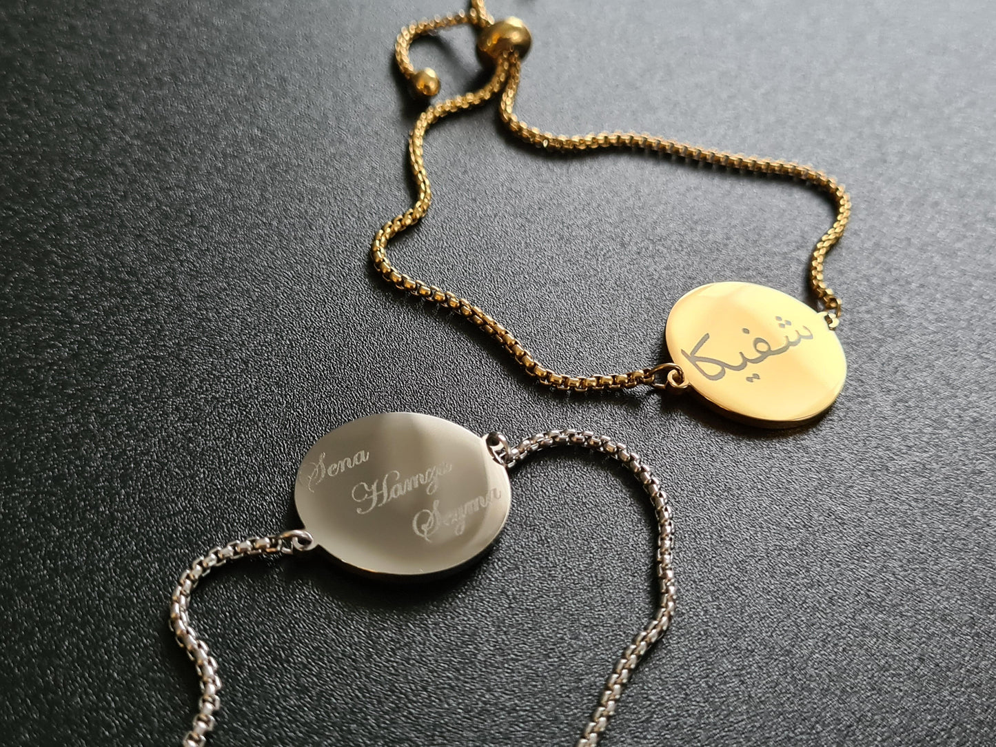 Bracelet médaillon cercle de 20 mm réglable avec curseur
