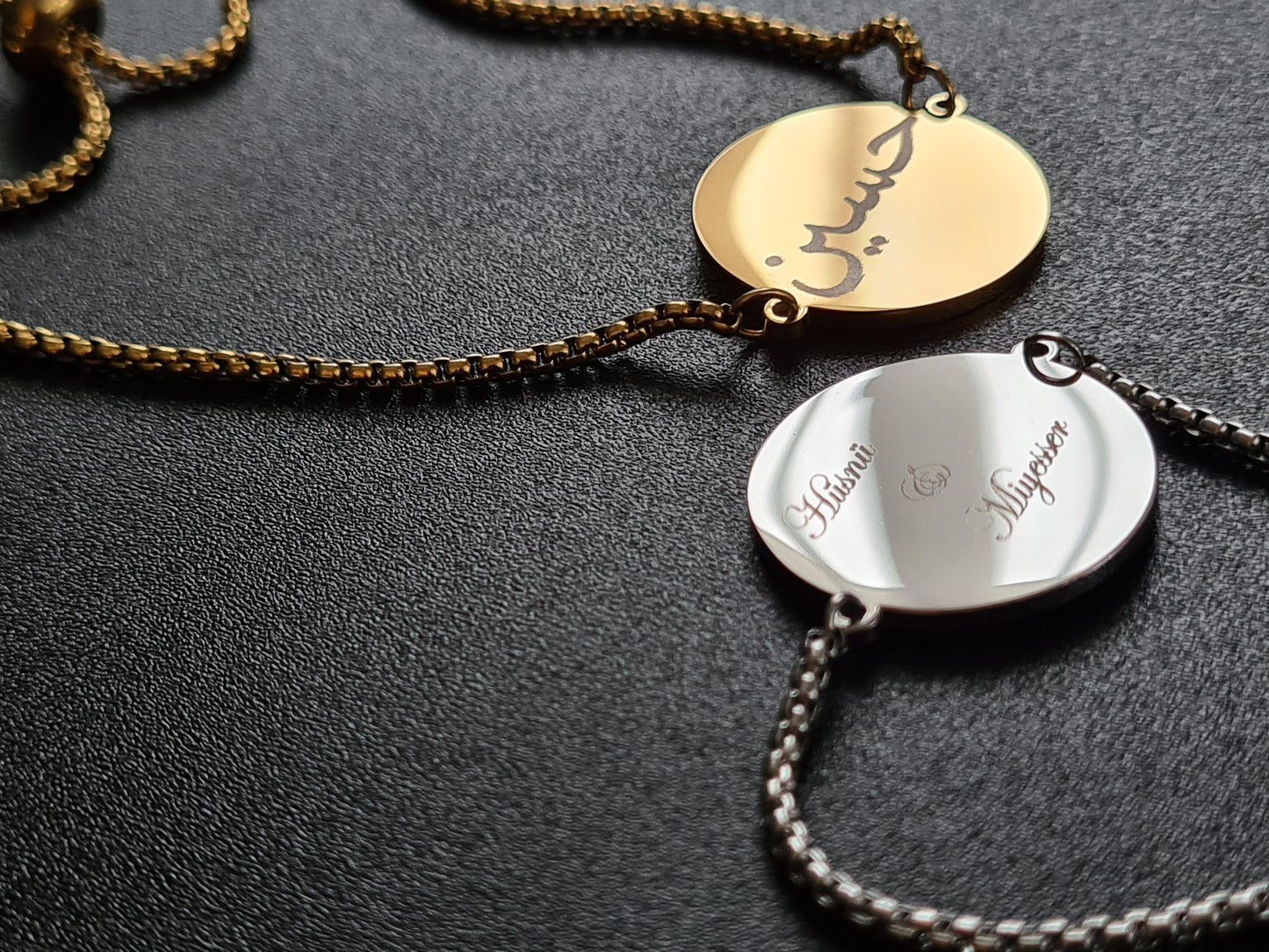 Bracelet médaillon cercle de 20 mm réglable avec curseur