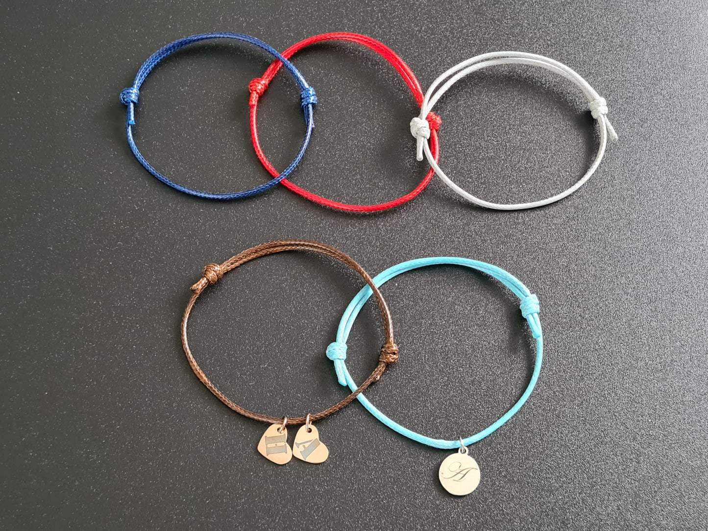 Bracelet réglable en polyester ciré