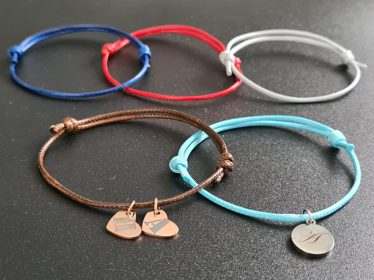 Bracelet réglable en polyester ciré