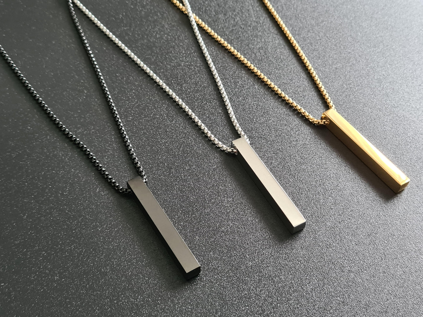Collier pendentif pilier de 40x5 mm + chaîne épaisse