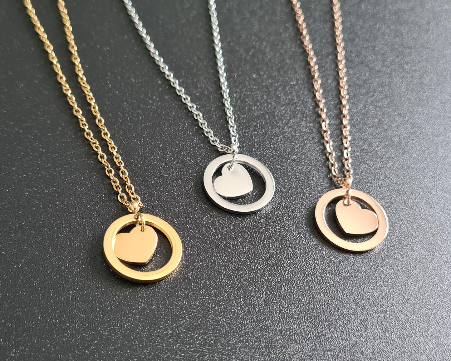 Collier coeur pendant de 15mm