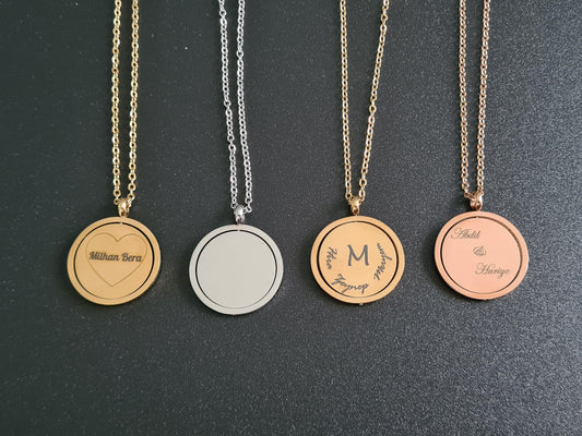 Collier avec médaillon rotatif de 25 mm à personnaliser