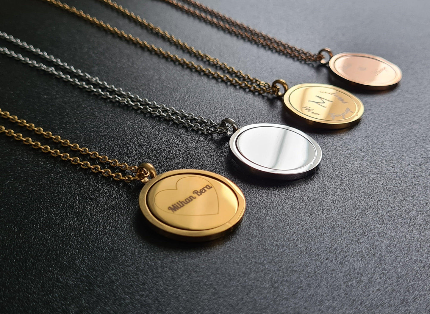 Collier avec médaillon rotatif de 25 mm à personnaliser