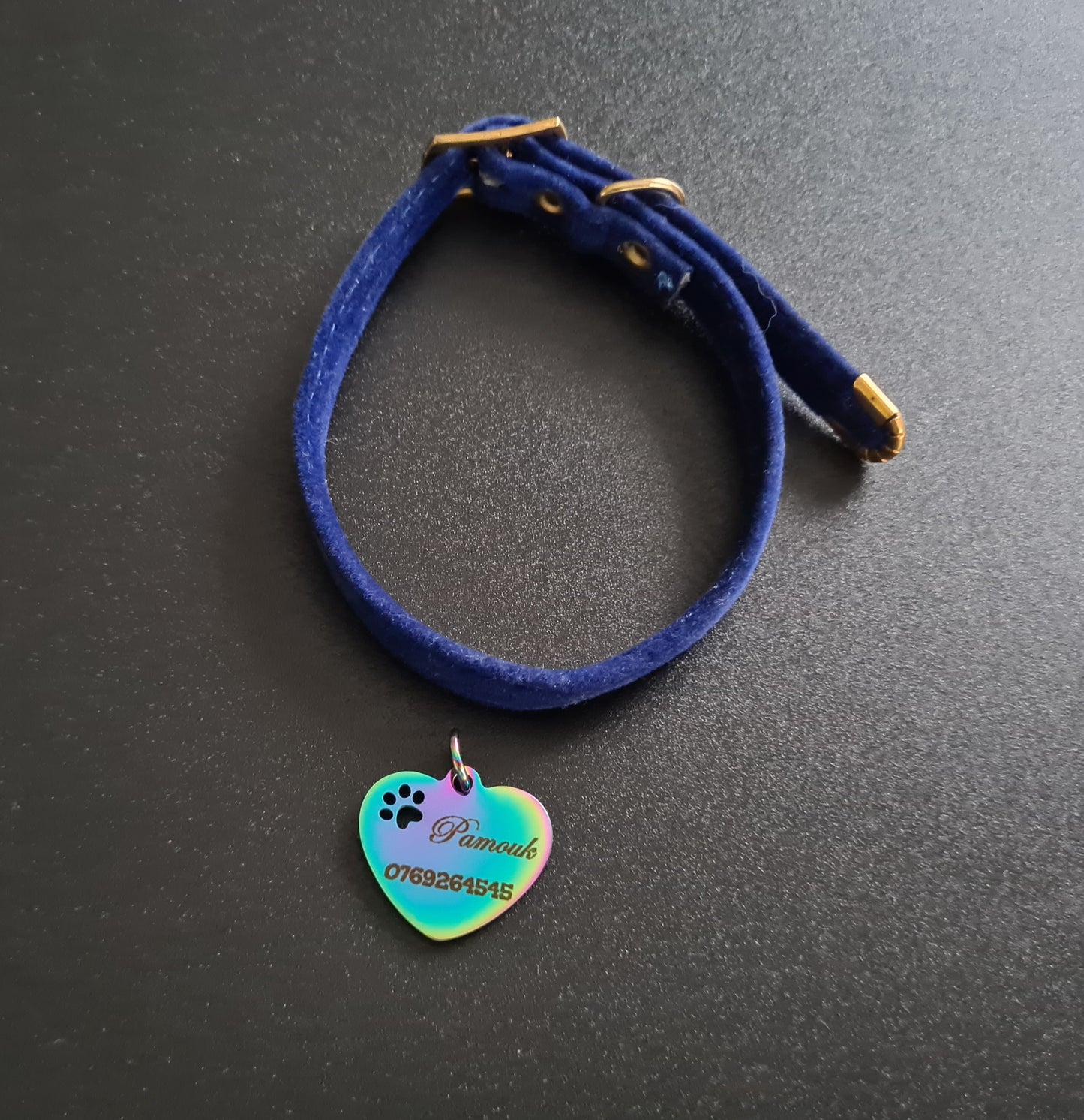Breloque cœur avec patte de chat de 24x24 mm