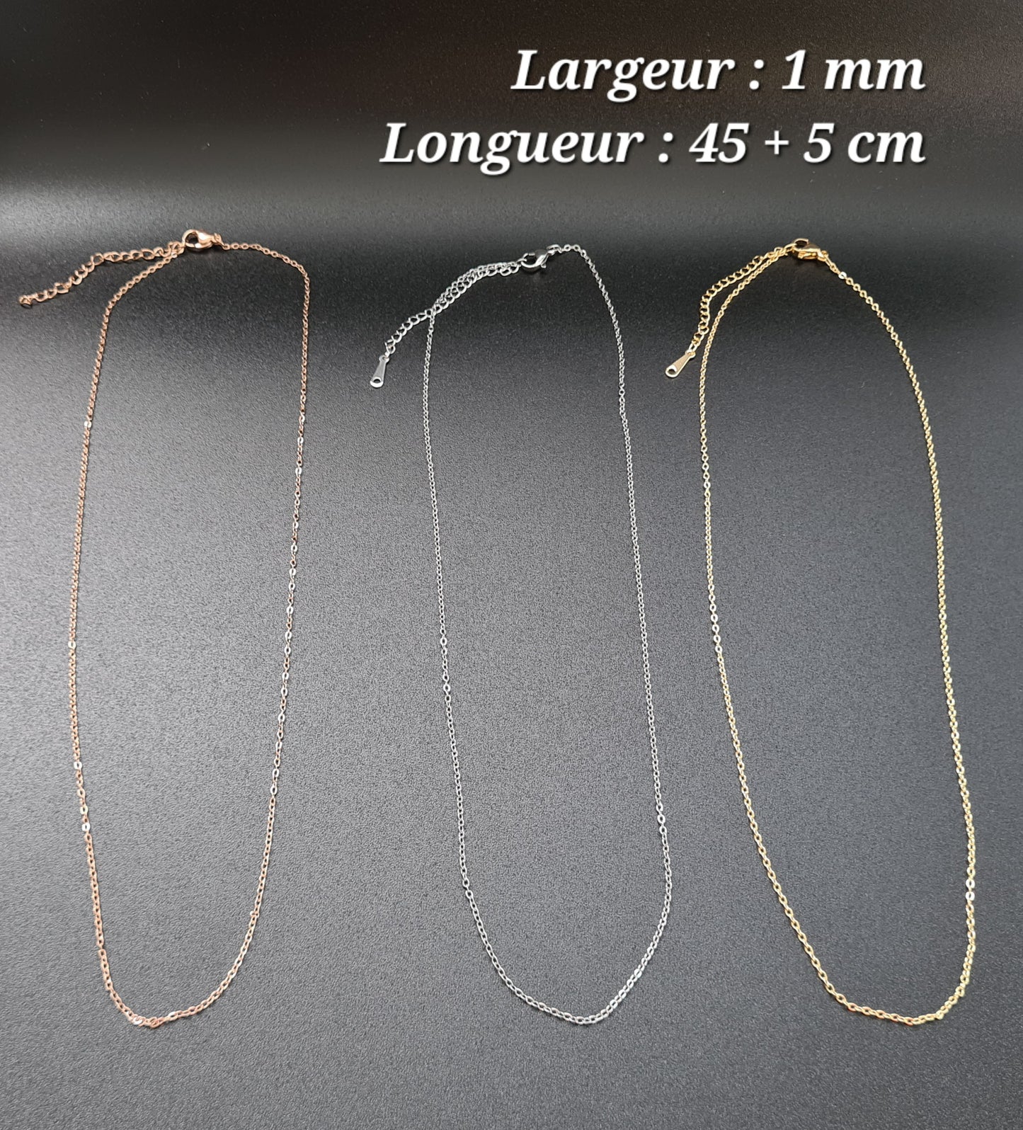 Chaîne #4 de 1 mm d'épaisseur et de 45+5 cm de long