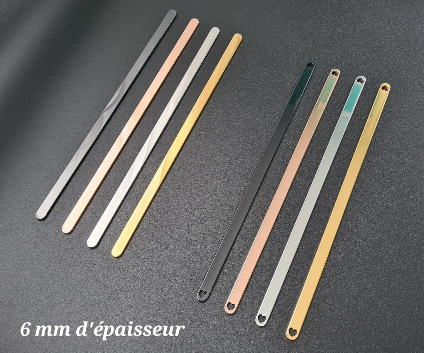 Bracelet manchette de 6 mm d'épaisseur à personnaliser
