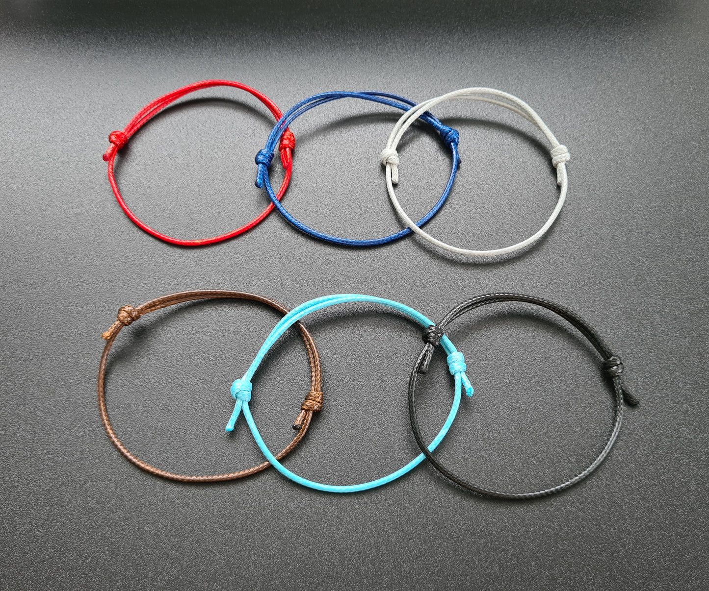 Bracelet réglable en polyester ciré