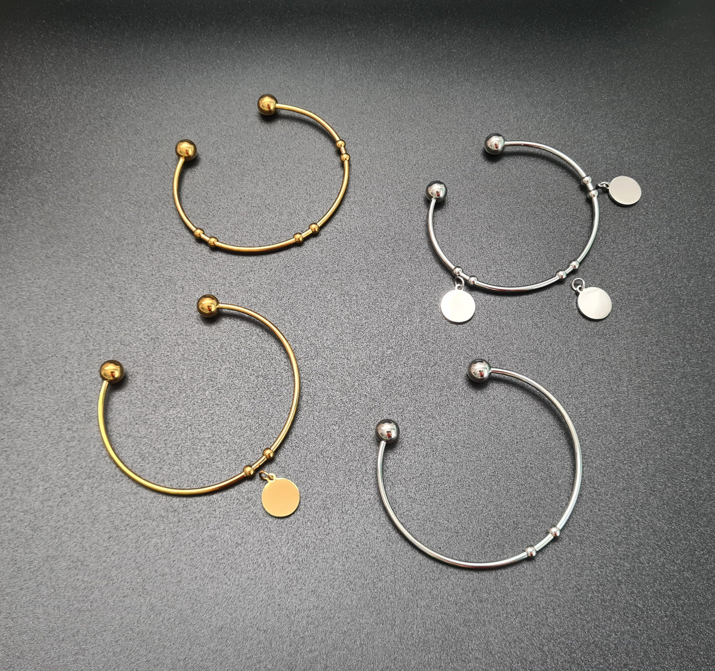 Bracelet ouvert pour 1 ou 3 breloques