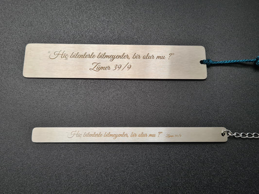 Marque page métallique à personnaliser de 13x2,5 cm et 13x1 cm