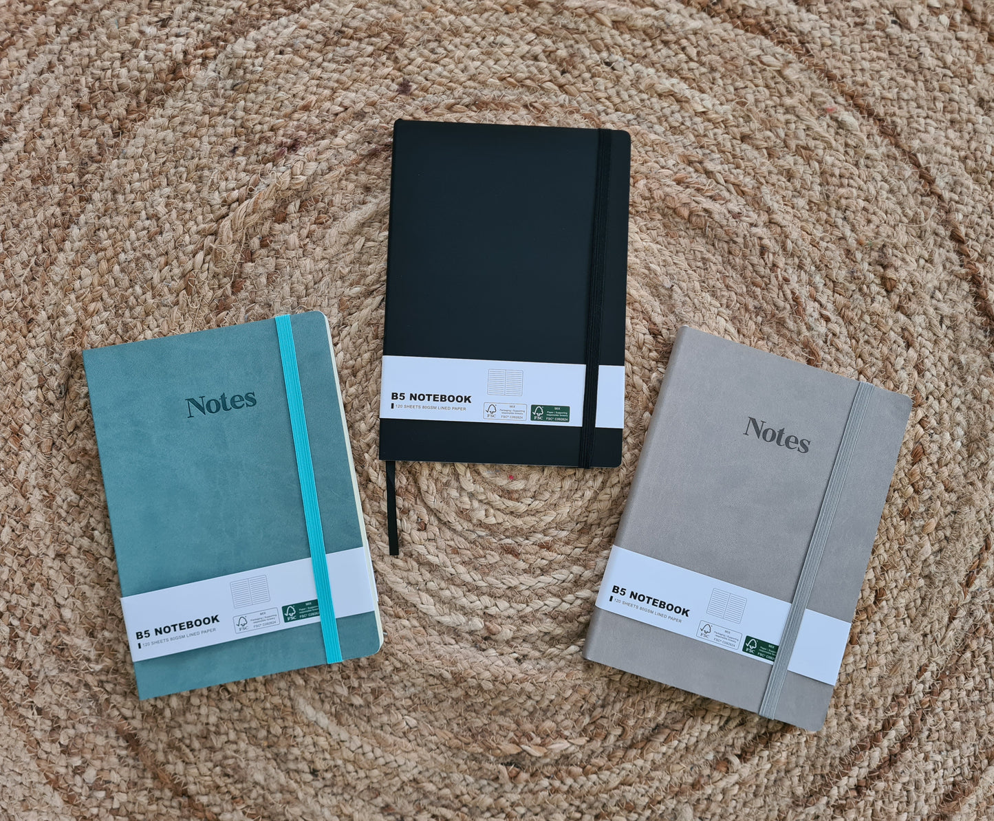 Cahier de notes B5 avec couverture souple et élastique