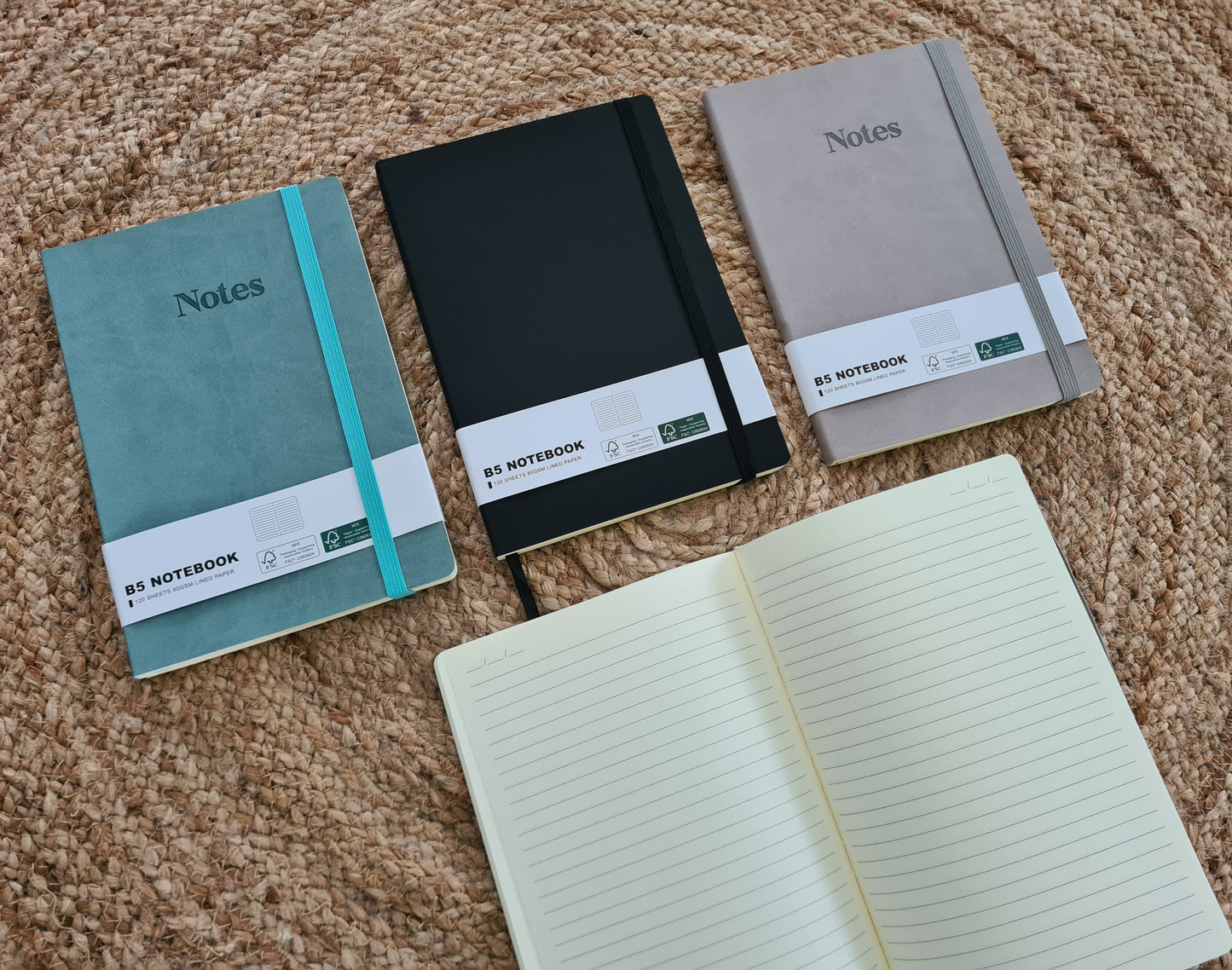 Cahier de notes B5 avec couverture souple et élastique