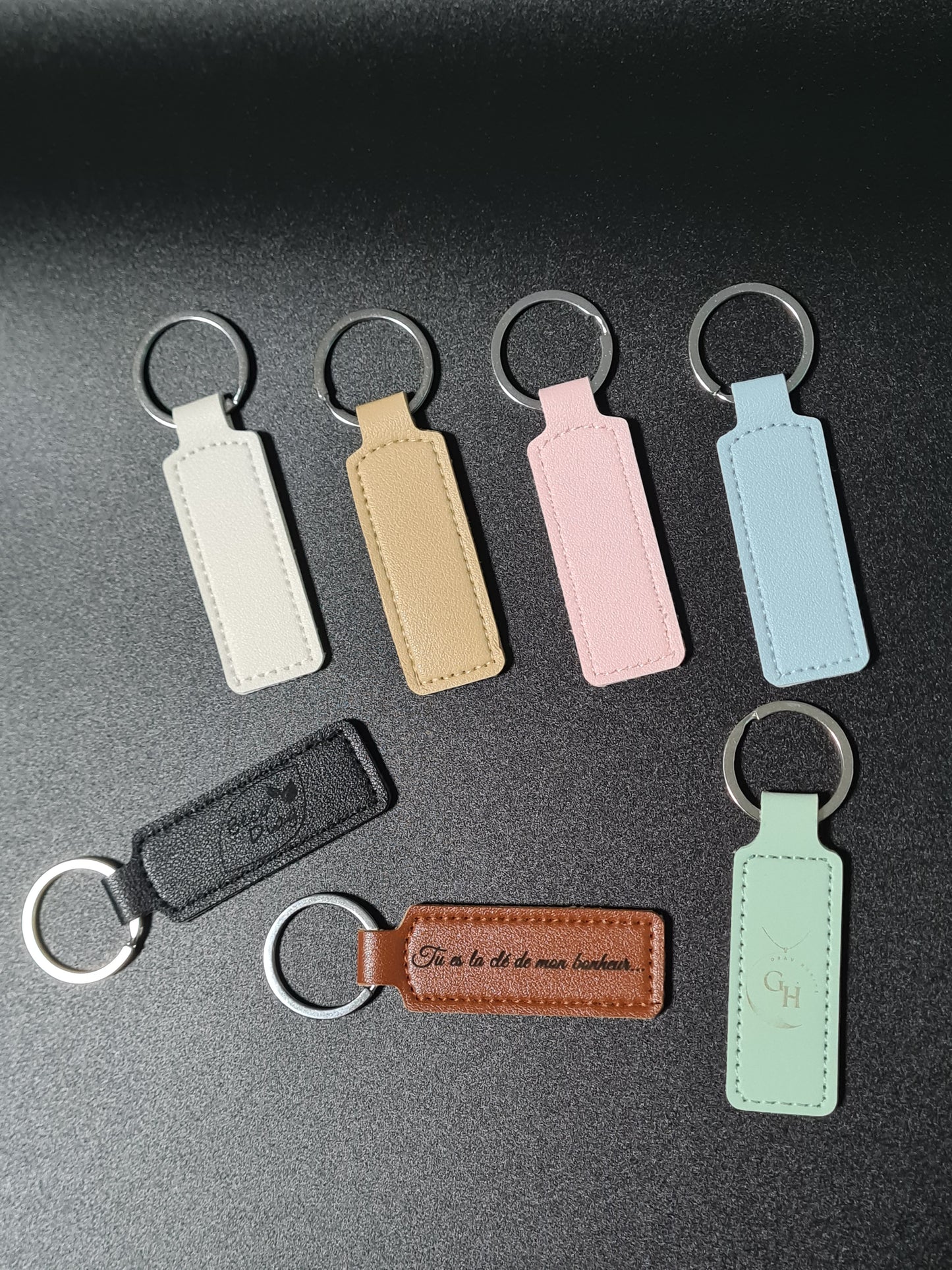 Porte clé en simili cuir de 9,5x3 cm