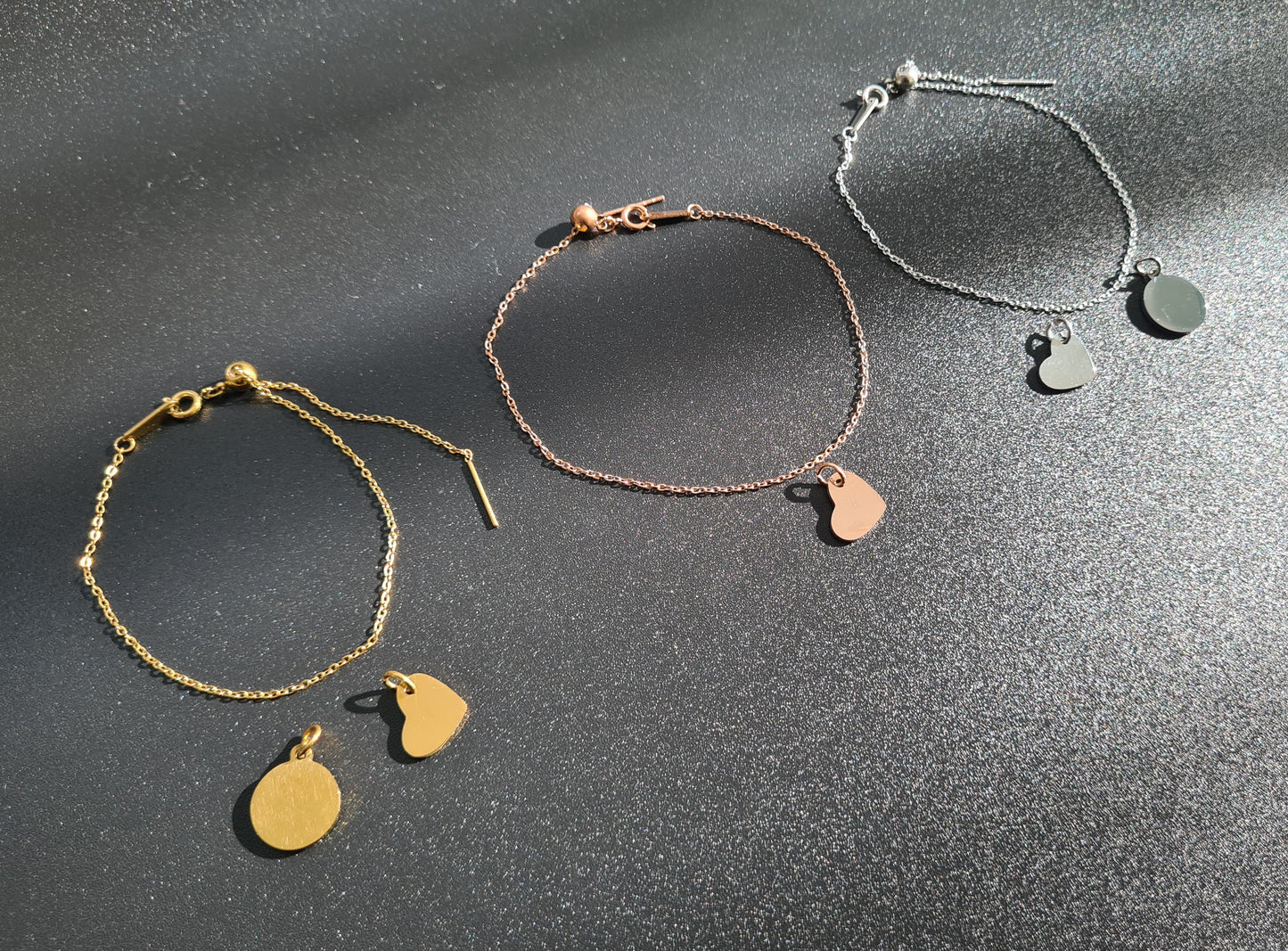 Chaîne bracelet cubaine à fermoir coulissant de 18 cm de long
