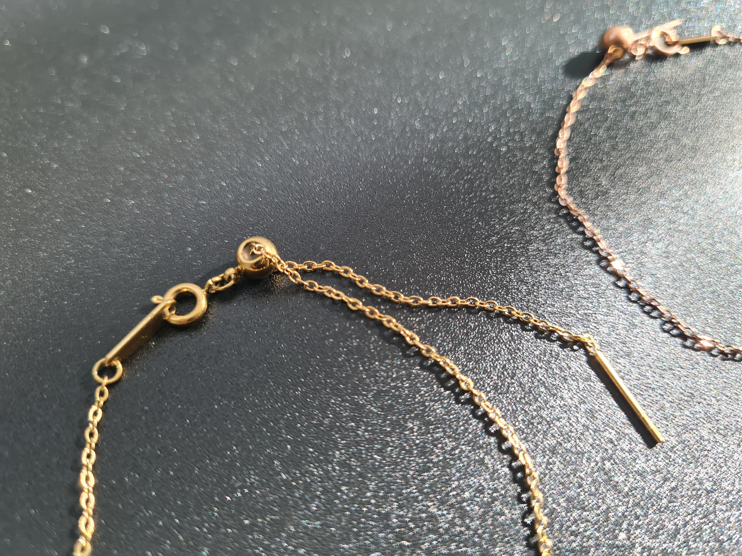 Chaîne bracelet cubaine à fermoir coulissant de 18 cm de long