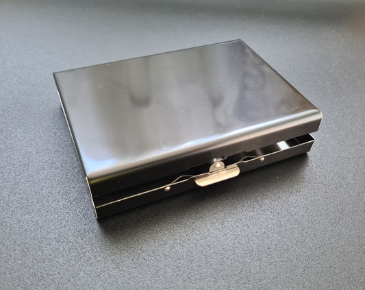 Etui porte 10 cartes en métal de 10x7,5 cm noir